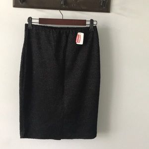 Black Crochet Detailed Pencil Skirt